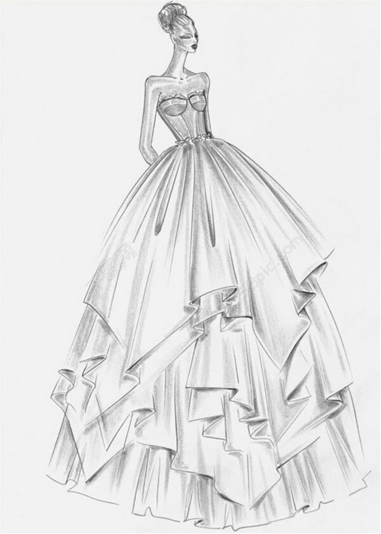 米兰婚纱设计图手稿_米兰婚纱(3)